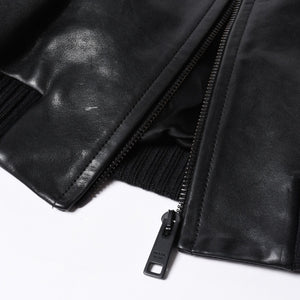 PRADA プラダ Black ブラック Leather Jacket レザージャケット Size50 サイズ50 CN 180/100 A 美品 中古 4a000484