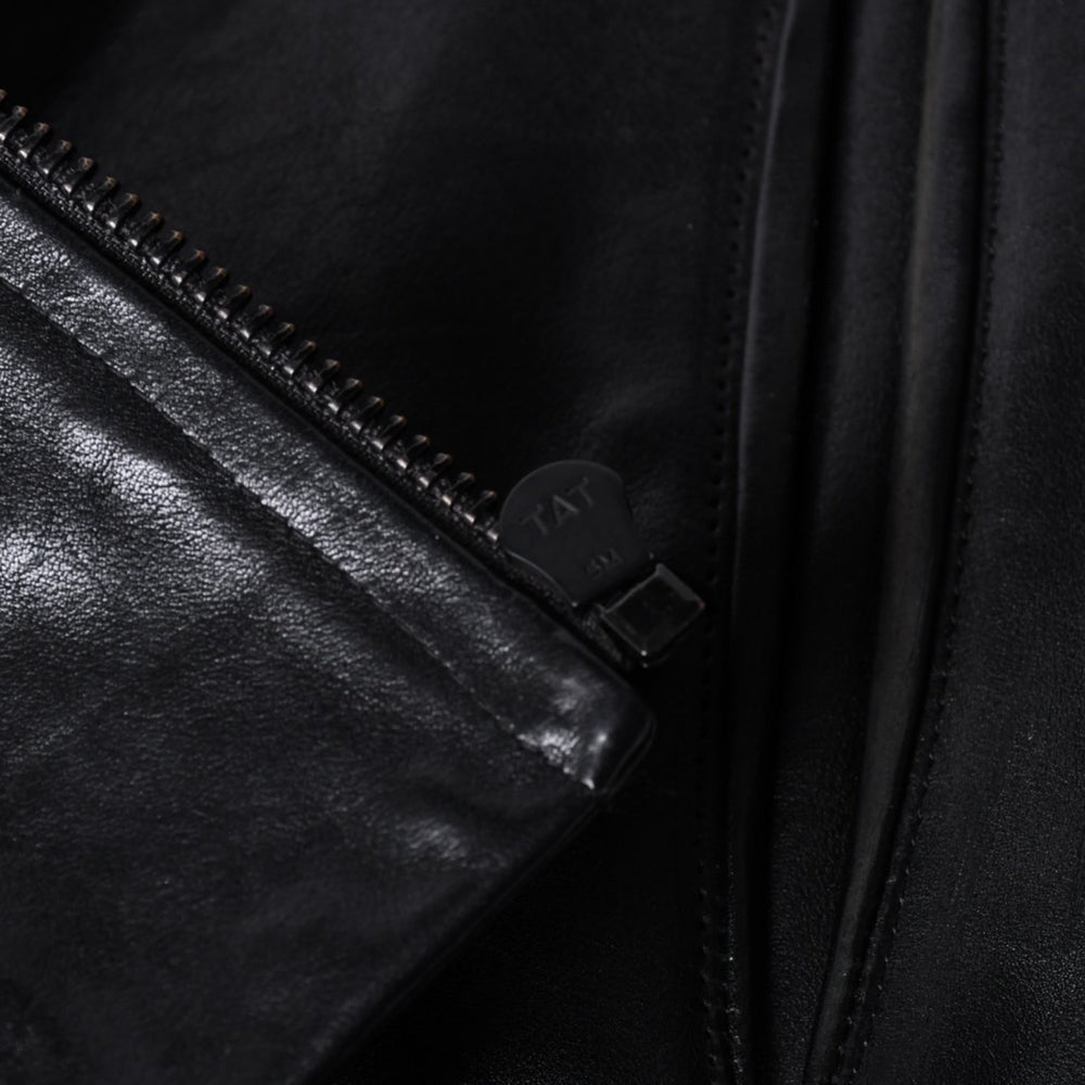 PRADA プラダ Black ブラック Leather Jacket レザージャケット Size50 サイズ50 CN 180/100 A 美品 中古 4a000484