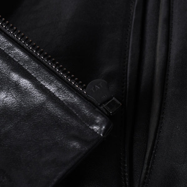 PRADA プラダ Black ブラック Leather Jacket レザージャケット Size50 サイズ50 CN 180/100 A 美品 中古 4a000484