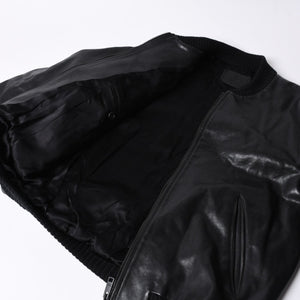 PRADA プラダ Black ブラック Leather Jacket レザージャケット Size50 サイズ50 CN 180/100 A 美品 中古 4a000484