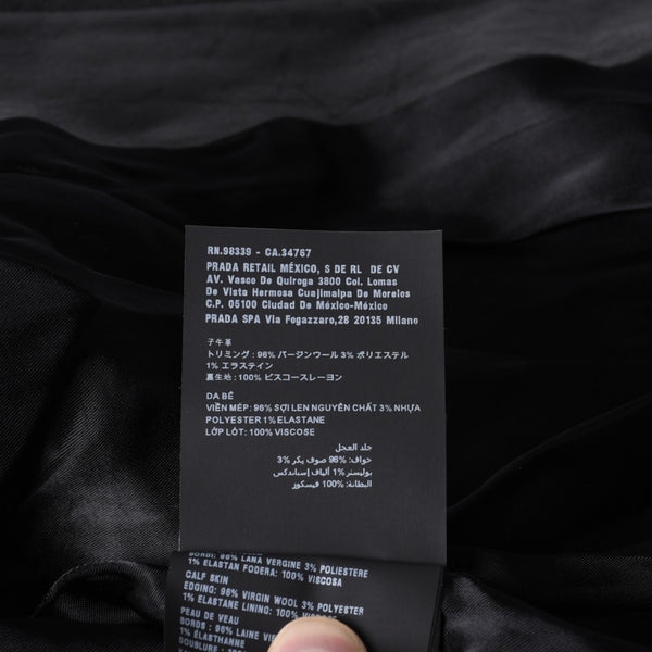 PRADA プラダ Black ブラック Leather Jacket レザージャケット Size50 サイズ50 CN 180/100 A 美品 中古 4a000484