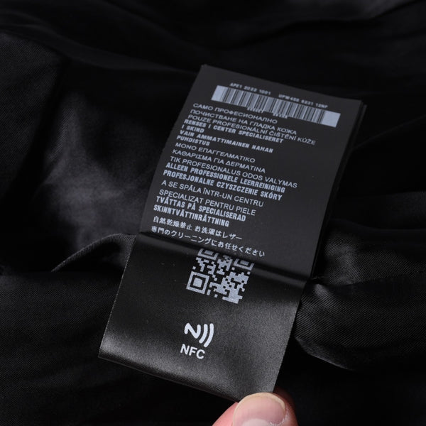 PRADA プラダ Black ブラック Leather Jacket レザージャケット Size50 サイズ50 CN 180/100 A 美品 中古 4a000484