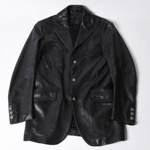 CHROME HEARTS 3B Leather Tailored Jacket Size M Single Cross Ball Button Black Good Condition Used 4a001537