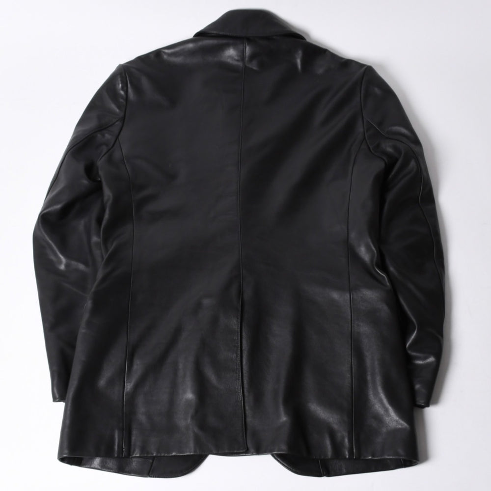 CHROME HEARTS クロムハーツ 3B レザーテーラードジャケット サイズM シングル クロスボールボタン ブラック 美品 中古 4a001537