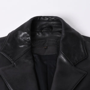 CHROME HEARTS 3B Leather Tailored Jacket Size M Single Cross Ball Button Black Good Condition Used 4a001537