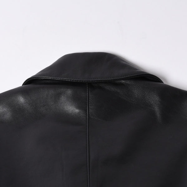 CHROME HEARTS 3B Leather Tailored Jacket Size M Single Cross Ball Button Black Good Condition Used 4a001537
