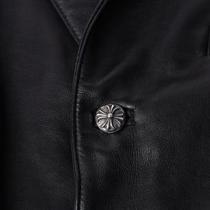 CHROME HEARTS 3B Leather Tailored Jacket Size M Single Cross Ball Button Black Good Condition Used 4a001537