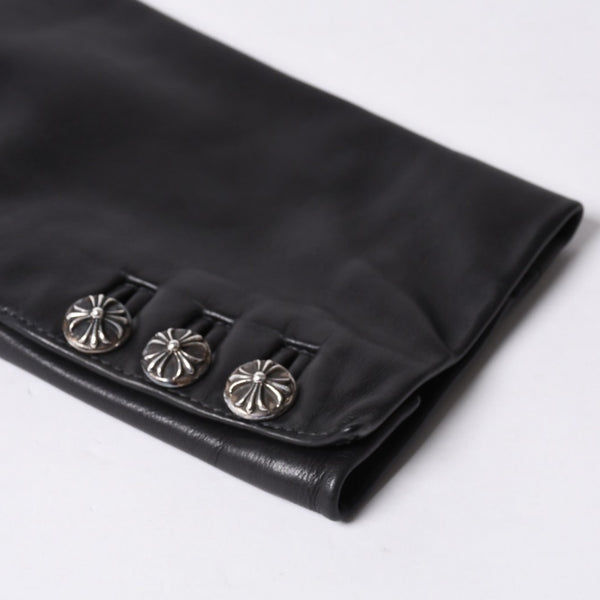 CHROME HEARTS 3B Leather Tailored Jacket Size M Single Cross Ball Button Black Good Condition Used 4a001537