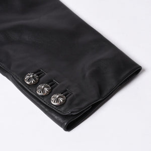 CHROME HEARTS 3B Leather Tailored Jacket Size M Single Cross Ball Button Black Good Condition Used 4a001537