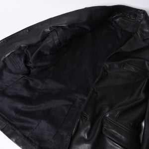CHROME HEARTS 3B Leather Tailored Jacket Size M Single Cross Ball Button Black Good Condition Used 4a001537
