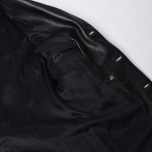 CHROME HEARTS 3B Leather Tailored Jacket Size M Single Cross Ball Button Black Good Condition Used 4a001537