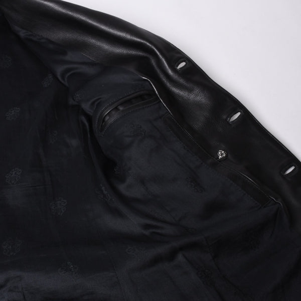 CHROME HEARTS 3B Leather Tailored Jacket Size M Single Cross Ball Button Black Good Condition Used 4a001537