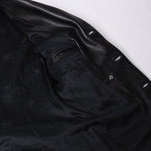 画像をギャラリービューアに読み込む, CHROME HEARTS クロムハーツ 3B レザーテーラードジャケット サイズM シングル クロスボールボタン ブラック 美品 中古 4a001537