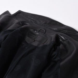 CHROME HEARTS 3B Leather Tailored Jacket Size M Single Cross Ball Button Black Good Condition Used 4a001537