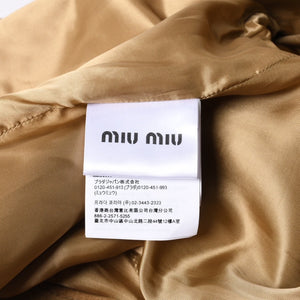 新品未使用 MIUMIU ミュウミュウ ナチュラルスエードジャケット レザージャケット カーキ 36 WOMEN 現行 4a001372