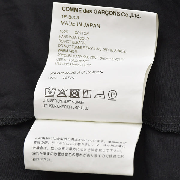 極美品 BLACK COMME des GARCONS ブラックコムデギャルソン ブラック黒 長袖シャツ ベルト Sサイズ 1P-B003 美品 4a001380
