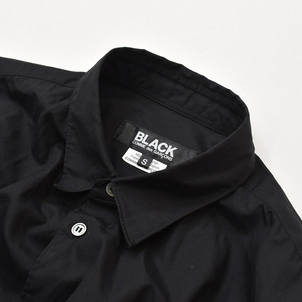 極美品 BLACK COMME des GARCONS ブラックコムデギャルソン ブラック黒 長袖シャツ ベルト Sサイズ 1P-B003 美品 4a001380