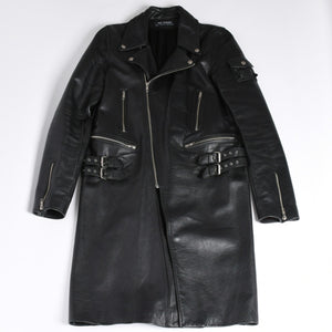 極美品 RAF SIMONS ラフシモンズ 98-99AW レザーライダースコート 超希少品 ブラック サイズ50 中古 4a001383