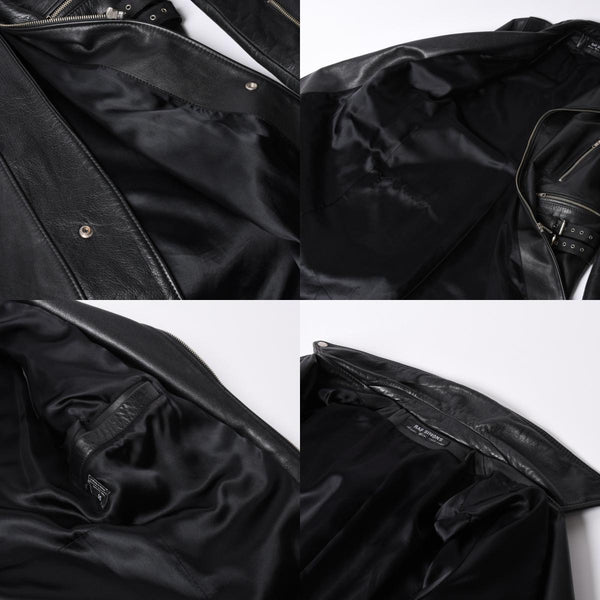 極美品 RAF SIMONS ラフシモンズ 98-99AW レザーライダースコート 超希少品 ブラック サイズ50 中古 4a001383