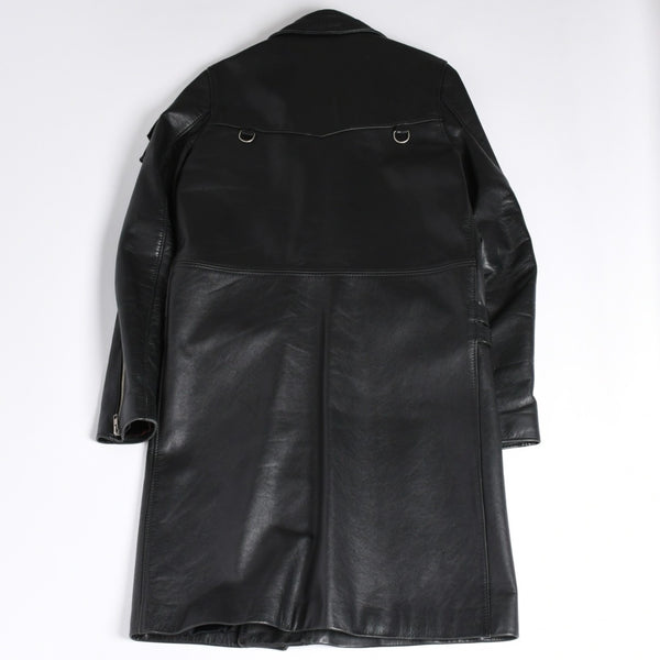 極美品 RAF SIMONS ラフシモンズ 98-99AW レザーライダースコート 超希少品 ブラック サイズ50 中古 4a001383