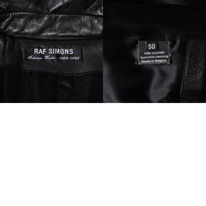 極美品 RAF SIMONS ラフシモンズ 98-99AW レザーライダースコート 超希少品 ブラック サイズ50 中古 4a001383