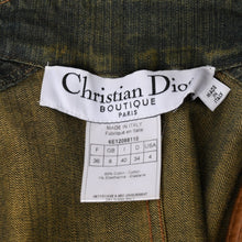 画像をギャラリービューアに読み込む, 極美品 Christian Dior クリスチャンディオール デニムレザー切替ワンピース ジョンガリアーノ デニム地 カーフレザー ウォッシュ加工 中古 4a001963