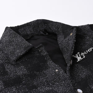 新品同様品 LOUIS VUITTON ルイヴィトン ミックスレザー バーシティブルゾン ジャケット サイズ46 1AHBUU コットン ゴートスキン 中古 4a002119