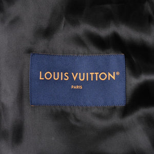 新品同様品 LOUIS VUITTON ルイヴィトン ミックスレザー バーシティブルゾン ジャケット サイズ46 1AHBUU コットン ゴートスキン 中古 4a002119