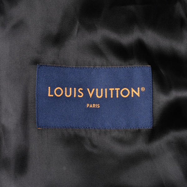新品同様品 LOUIS VUITTON ルイヴィトン ミックスレザー バーシティブルゾン ジャケット サイズ46 1AHBUU コットン ゴートスキン 中古 4a002119