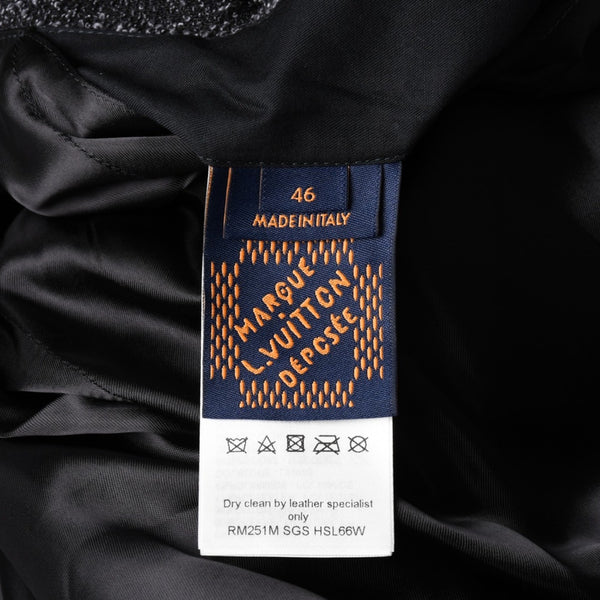 新品同様品 LOUIS VUITTON ルイヴィトン ミックスレザー バーシティブルゾン ジャケット サイズ46 1AHBUU コットン ゴートスキン 中古 4a002119