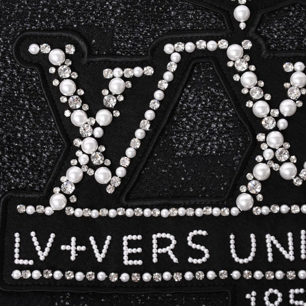 新品同様品 LOUIS VUITTON ルイヴィトン ミックスレザー バーシティブルゾン ジャケット サイズ46 1AHBUU コットン ゴートスキン 中古 4a002119