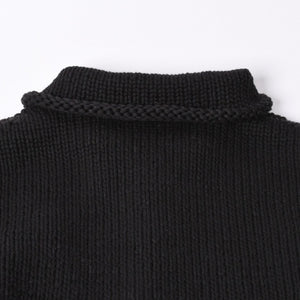 Very Good Condition CHROME HEARTS Dagger Zip Heavy Gauge Knit Jacket Black Cashmere Silver Hardware Dagger Cross Patch Triple Cross Used 4a001956