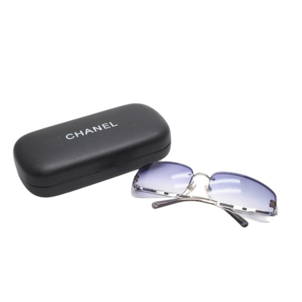 CHANEL シャネル Sunglasses サングラス リムレス サングラス 4113 65◻︎15 120 パープル クリア 美品 中古 4a001389