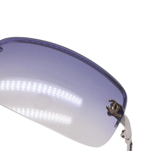 CHANEL シャネル Sunglasses サングラス リムレス サングラス 4113 65◻︎15 120 パープル クリア 美品 中古 4a001389