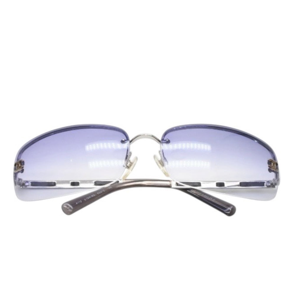 CHANEL シャネル Sunglasses サングラス リムレス サングラス 4113 65◻︎15 120 パープル クリア 美品 中古 4a001389