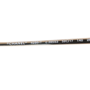 極美品 CHANEL シャネル リムレス サングラス ココマーク グレー チタン製 ケース付き キャッツアイ型レンズ 美品 中古 4a001385