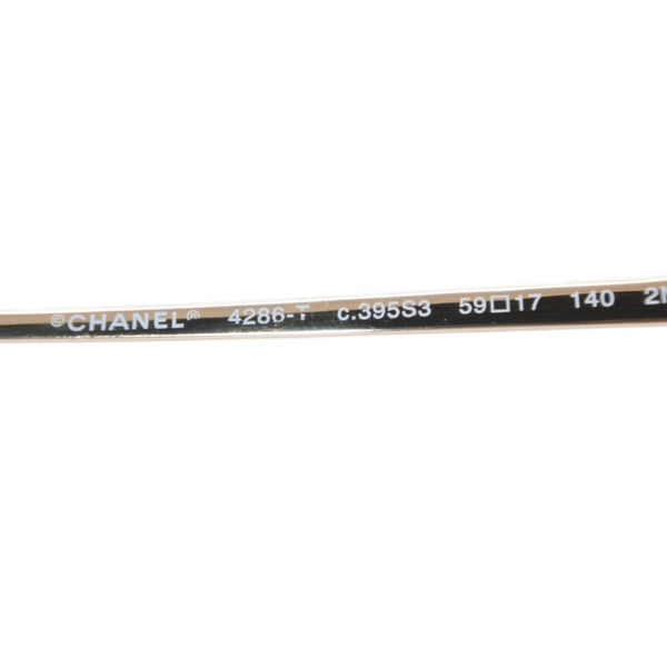 極美品 CHANEL シャネル リムレス サングラス ココマーク グレー チタン製 ケース付き キャッツアイ型レンズ 美品 中古 4a001385
