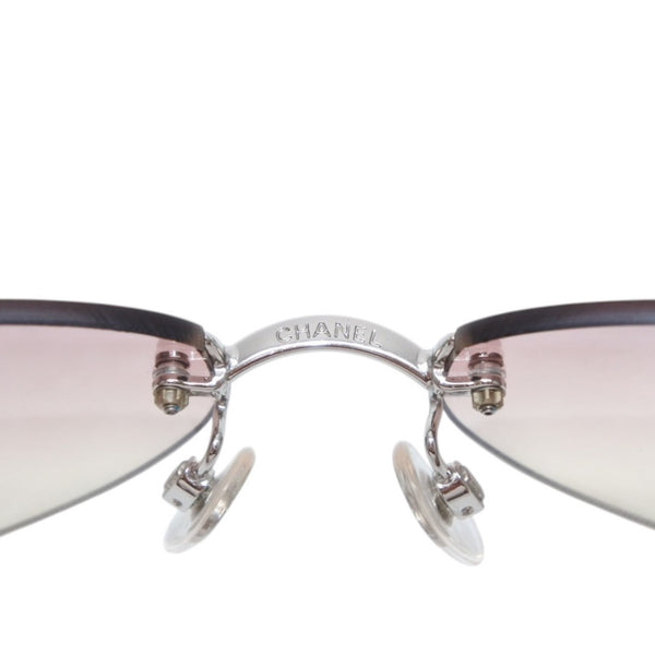 Very good condition CHANEL rimless sunglasses eyewear 4013 c.124/58 size 59□16 130 here mark pink gradation used 4a001368