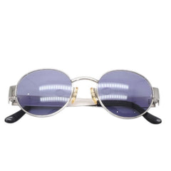 CHANEL Metal Frame Sunglasses Silver Frame Blue Gray Lens 45002 Good Condition Used 4a001386