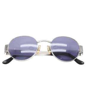 CHANEL Metal Frame Sunglasses Silver Frame Blue Gray Lens 45002 Good Condition Used 4a001386