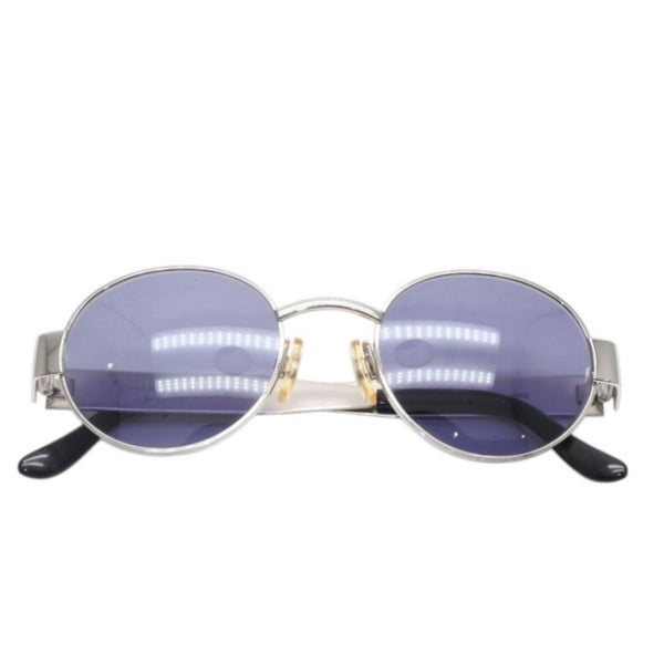 CHANEL Metal Frame Sunglasses Silver Frame Blue Gray Lens 45002 Good Condition Used 4a001386