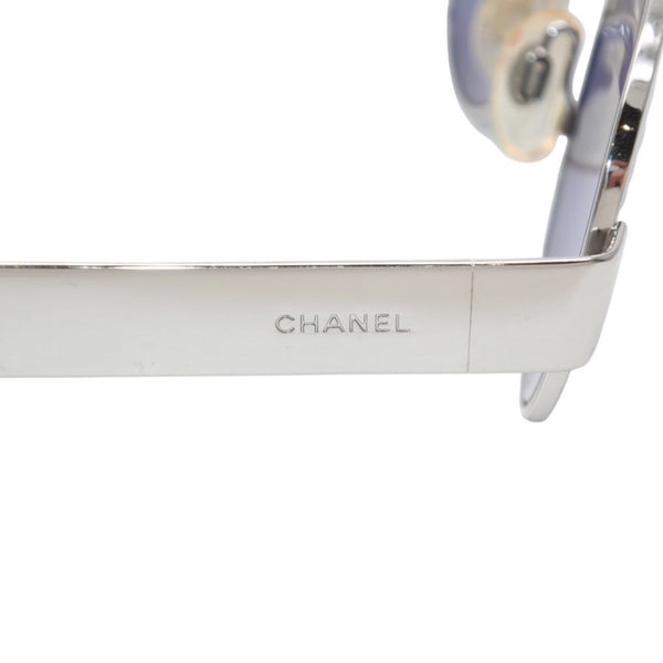 CHANEL Metal Frame Sunglasses Silver Frame Blue Gray Lens 45002 Good Condition Used 4a001386