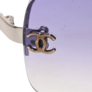 CHANEL シャネル Sunglasses サングラス リムレス サングラス 4113 65◻︎15 120 パープル クリア 美品 中古 4a001389