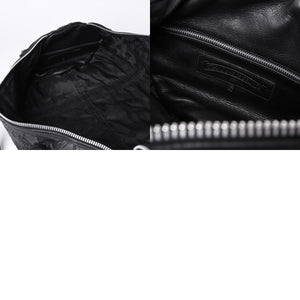 Very Good Condition CHROME HEARTS DUFFLE SML Boston Bag Small Cemetery Cross Black Patch Cross Ball Chain Used 4a001394