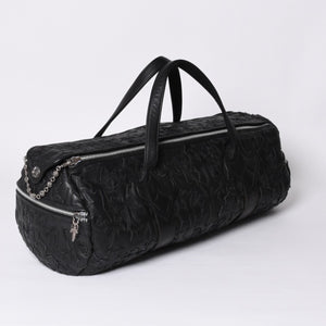 Very Good Condition CHROME HEARTS DUFFLE SML Boston Bag Small Cemetery Cross Black Patch Cross Ball Chain Used 4a001394