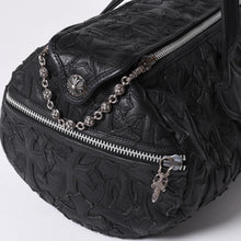 画像をギャラリービューアに読み込む, 極美品 CHROME HEARTS クロムハーツ DUFFLE SML ボストンバッグ スモール セメタリークロス ブラックパッチ クロスボールチェーン 中古 4a001394