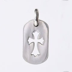CHROME HEARTS D TAG SML CO CRS Cutout Cross Dog Tag Small Pendant Top Weight Approx. 10.0g Good Condition Used 4a001400