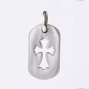 CHROME HEARTS D TAG SML CO CRS Cutout Cross Dog Tag Small Pendant Top Weight Approx. 10.0g Good Condition Used 4a001400
