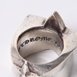 CHROME HEARTS STR LRG Large Sterling Ring Weight Approx. 60.0g Size 24 2011/.925 Stamp Good Condition Used 4a001403