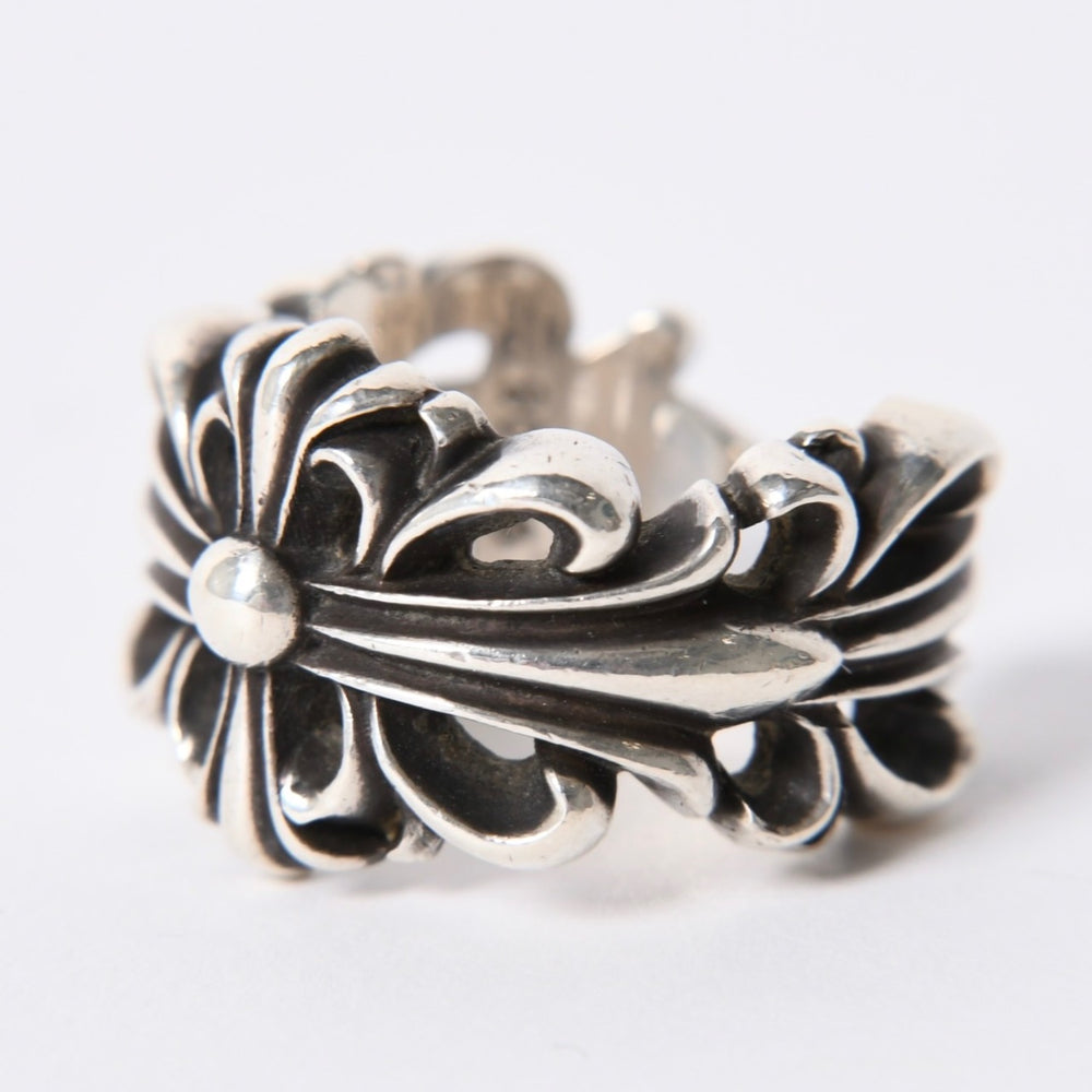 CHROME HEARTS Double Floral Cross Ring Ring Size 15 Weight Approx. 16.2g Silver 925 Good Condition Used 4a001405